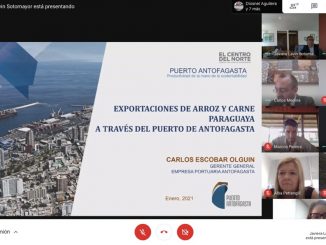 Puerto Antofagasta da a conocer oportunidades a empresarios de arroz y carne de Paraguay