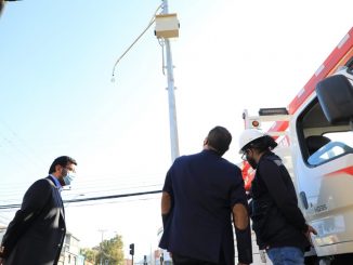 Alcalde Wilson Díaz constata avances en instalaciones de las primeras cámaras de televigilancia