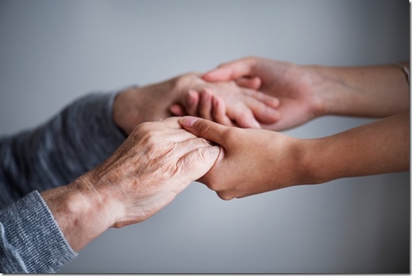 Closeup of a support hands