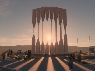 Silueta del Espejismo Solar es la escultura ganadora del concurso Hito Escultórico de Bienvenida a Calama y que se ubicará en el acceso sur