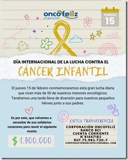Oncofeliz Día Internacional de la Lucha contra el Cáncer Infantil