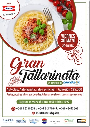 Afiche tallarinata Oncofeliz 2025