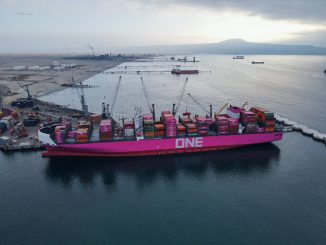 Puerto Angamos recibe el nuevo portacontenedores ONE Sphere en su ruta inaugural Puerto Angamos recibe el nuevo portacontenedores ONE Sphere en su ruta inaugural