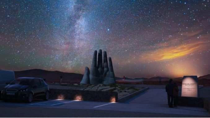 Presentan imágenes de mejoras al entorno de “La Mano del Desierto”