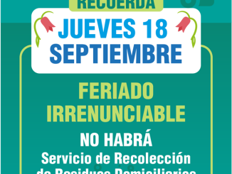 El 18 de septiembre no habrá servicio de recolección de residuos domiciliarios en Antofagasta