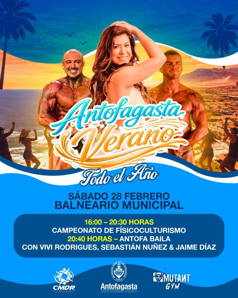 “Antofagasta, verano todo el año", deporte y baile marcarán jornada familiar en el balneario municipal
