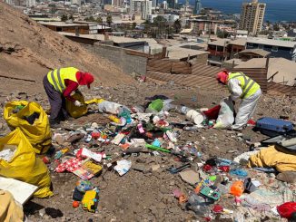 Inescrupulosos arrojan basura en quebrada del Cerro El Ancla y Municipio de Antofagasta activa operativo de limpieza