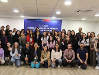 Profesionales de Junaeb participando en taller práctico sobre inclusión y Ley TEA en el aula.