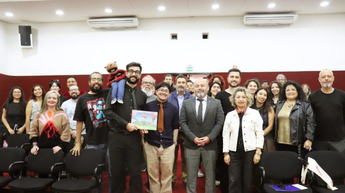 Portada del libro Los Volkis mostrando personajes ilustrados basados en rocas volcánicas en los Andes chilenos.