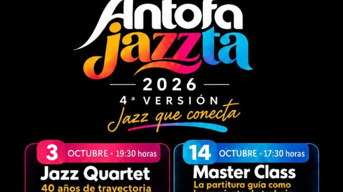 Escenario del Teatro Municipal de Antofagasta preparado para el festival Antofajazzta 2026