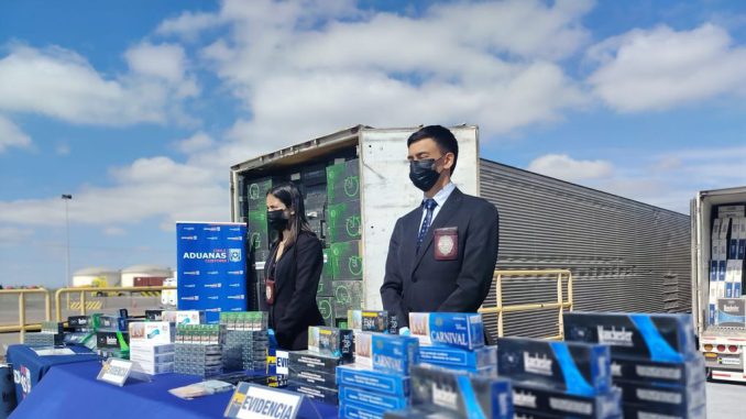 Incautación de camiones y cargamento millonario de cigarrillos de contrabando por la PDI
