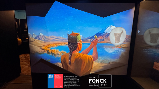 Proyección audiovisual en la sala Zona Norte de Chile del Museo Fonck