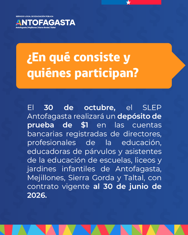 SLEP ANTOFAGASTA REALIZARÁ SIMULACIÓN DE PAGO DE $1 PARA VALIDAR DATOS BANCARIOS DE FUNCIONARIOS Funcionarios educacionales revisando datos bancarios para simulación de pago de SLEP Antofagasta