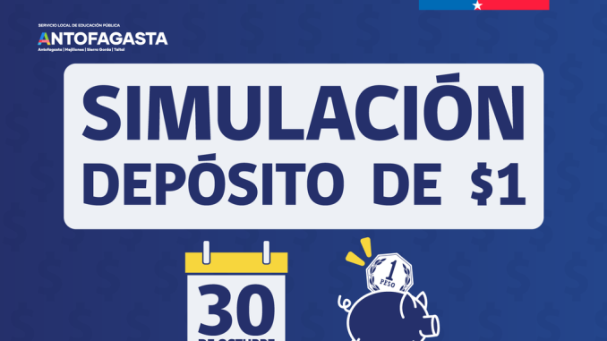 Funcionarios educacionales revisando datos bancarios para simulación de pago de SLEP Antofagasta